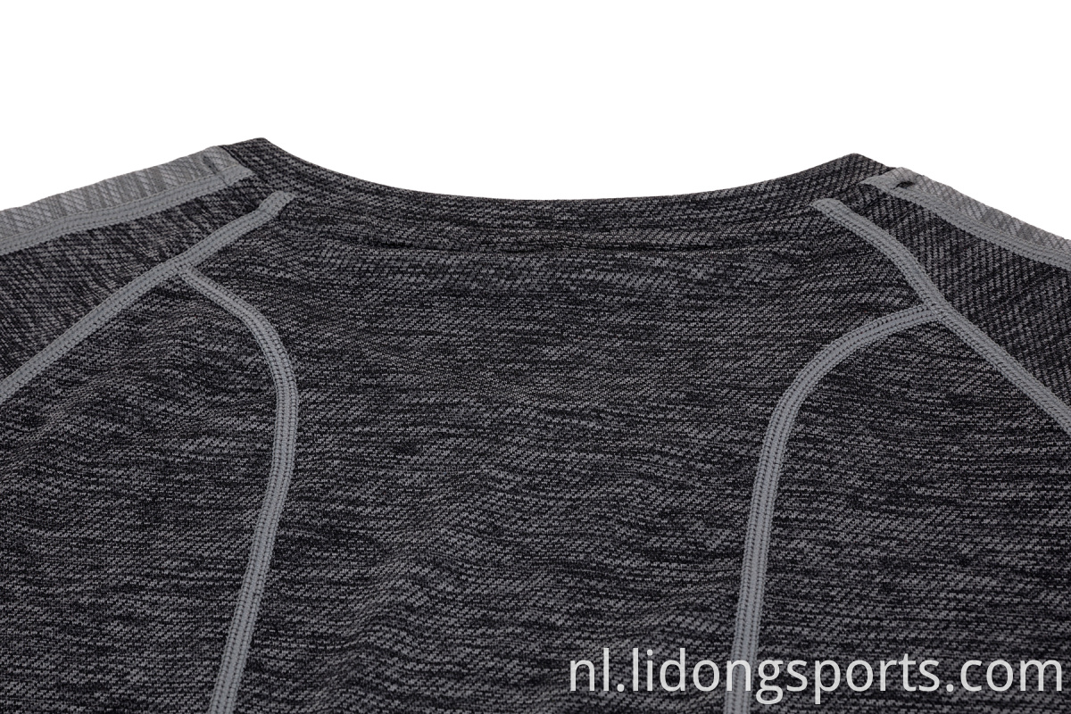 Men Snel droge droge t-shirt strakke tops Ademende sportschool sportkleding t-shirts loopt slijtage